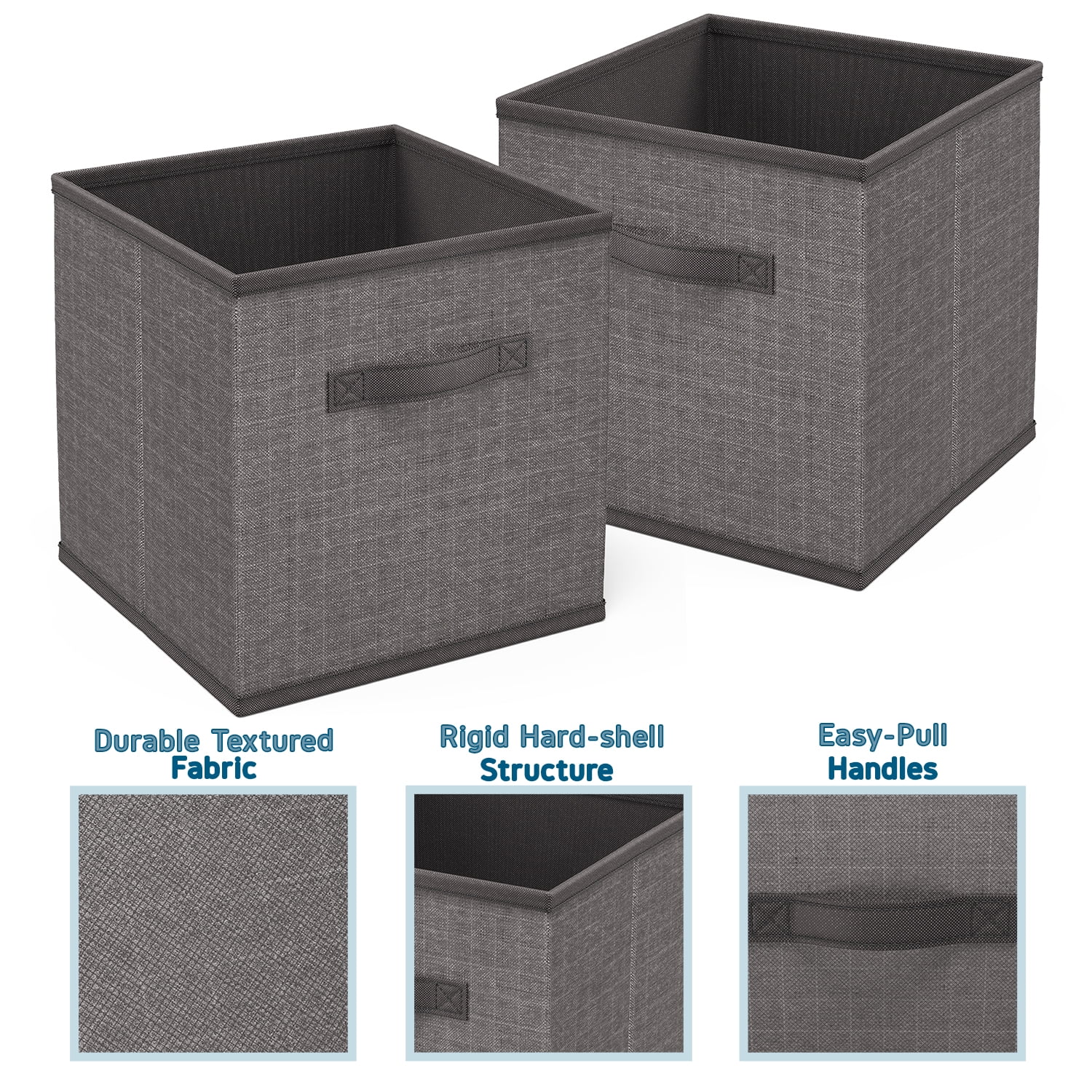 Clara Clark Cube Storage Bins, 11" Cube Storage Organizer, 6 Pack.