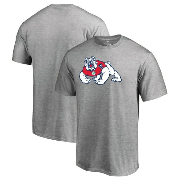Men's Ash Fresno State Bulldogs Primary Team Logo T-Shirt