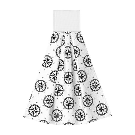 

Gaeub Retro Compass Print Hand Towels with Hook Hanging Tie Towels Coral Velvet Dishtowels for Bathroom Restroom Home Decor