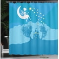 thumbnail image 4 of Ambesonne Fantasy Shower Curtain, Tale Cartoon Girl, 69"Wx84"L, White Blue, 4 of 5