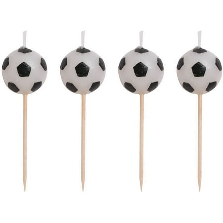 Sports Fanatic Soccer Molded Pick Candles, 4pk
