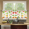 thumbnail image 4 of Yayeee Kitchen Curtains Tier Set of 2 Light Filtering 57"x36" Over Sink Window Panels, White Vegetables Pattern, 4 of 7