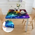 thumbnail image 2 of nygtbtfer Fitted Tablecloth with Elastic Edged, Circular Table Cover Waterproof Wipeable Table Cloth, Fits Tables up to Diameter(Stars) 46*46, 2 of 8