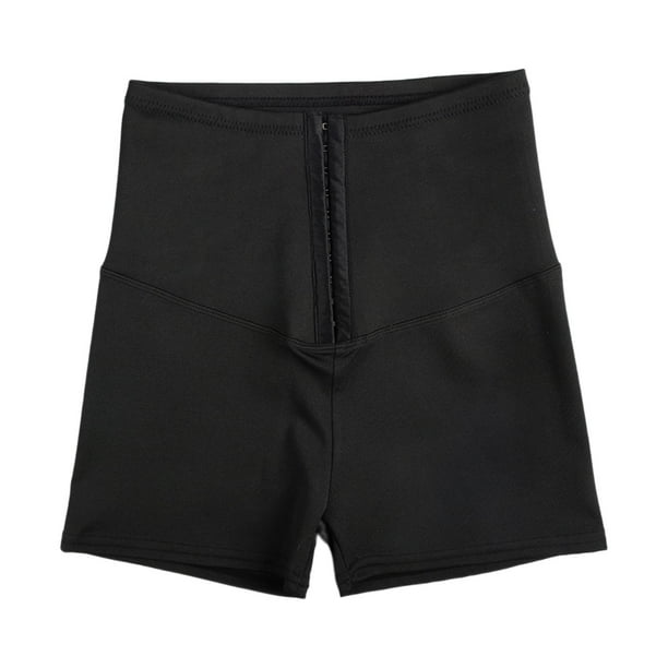 Pantalones cortos de entrenamiento para mujer jinwen con control abdominal negro