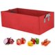 thumbnail image 2 of Zhuge Paquete de 5 maceteros elevados de tela, bolsa cuadrada para cultivo de flores y verduras, maceta con asas, color rojo, 2 of 5