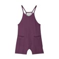 thumbnail image 5 of Girls Summer Jumpsuits Shorts Spaghetti Strap Sleeveless Loose Romper Short Pants with Pockets 5-14 Years, 5 of 5