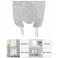 thumbnail image 6 of Grey Christmas Snowflake Tie Up Curtains for Window, Thermal Insulated Balloon Shade Adjustable Rod Pocket Curtains Valance Panels for Kitchen Bathroom Cafe 42 x 63 Winter Snowflake Xmas, 6 of 6