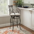 thumbnail image 3 of Powell Big & Tall 30" Indoor Metal Ornate Swivel Bar Stool with Arms, Graywash/Light Gray, 3 of 14