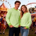 thumbnail image 4 of KeShDi Long Sleeve Shirts For Men Red and White Striped Shirt Fashion Men Printing Blouses Long Sleeve Round Neck Pullover Fashionable Top Blouse Yellow S, 4 of 6