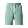 thumbnail image 5 of Men's Cotton Blend Sweat Shorts 2026 Summer Drawstring Elastic Waist Knee Length Casual Athletic Shorts with Pockets Lounge Workout Bermudas Light Green 3XL, 5 of 7