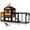 Brown-Gable roof, variant on Large Chicken Coop with Run, Fits 4-6 Chickens, Outdoor Hen House, Metal Wheels, Thick Panels, Asphalt Roof, Easy Clean