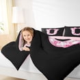 thumbnail image 3 of Erosebridal Floral Bow Letter U Twin Bedding Sets for Girls, Pink Initial Ribbon Bedding Comforter Set, Reversible, 7 Pieces, 3 of 6
