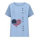 thumbnail image 3 of Camiseta Casual de Manga Corta con Botón de Cuello Redondo de las Mujeres, Tops Cortos para las Mujeres, 3 of 3