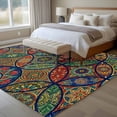 thumbnail image 4 of Vintage Boho Area Rugs 5'x7', Washable Small Throw Rugs for Laundry Room Playroom, Ethnic Floral Geometric Green Blue Red Indoor Outdoor Rug Non-Slip Low Pile Carpet Runner Reversible Floor Mats, 4 of 8