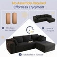 thumbnail image 4 of Gizoon 105" L Shaped Sectional Couch for Living Room, Memory Foam Cloud Sofa with Chaise, Modular Corduroy Floor Sofa, Black, 4 of 9