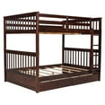 thumbnail image 3 of Sesslife 2 Drawers Bunk Bed Full Over Full, Sturdy Wood Bed Frame with Ladder and Guardrail, Convertible to 2 Full Size Platform Bed, No Box Spring Needed, Easy Assembly, Espresso, 3 of 10
