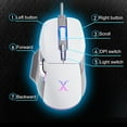 thumbnail image 4 of FOXXRAY BM-88 Wired Gaming Mouse, 7,200 DPI, Musicsync RGB Backlit, 7 Programmable Buttons with 13 Lighting Effects, Braided Cable - White, 4 of 8