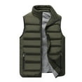 thumbnail image 3 of SPRING PARK Plus Size Men's Fashion Winter Sleeveless Casual Stand Collar Coat Plaid Lining Short Warm Down Waistcoat, 3 of 7