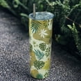 thumbnail image 2 of Tumbler Leaf - Plant Lover Gifts for Plant Lovers, Gardeners Women - Tropical Leaf Skinny Tumbler with Straw and Lid, plant lovers gift ideas- Palm Leaf Tumbler, Plant Insulated Tumbler/Travel Mug, 2 of 6