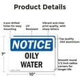 thumbnail image 2 of (2 Pack) Oily Water OSHA Notice Sign 10 Inch X 7 Inch Indoor / Outdoor Rust-Free Aluminum Metal Signs for Workplace, Workshop, and Construction Site, Made in the USA, 2 of 8