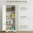 thumbnail image 4 of HOMCOM 60" Kitchen Pantry, Kitchen Storage Cabinet with Shelves, White, 4 of 10