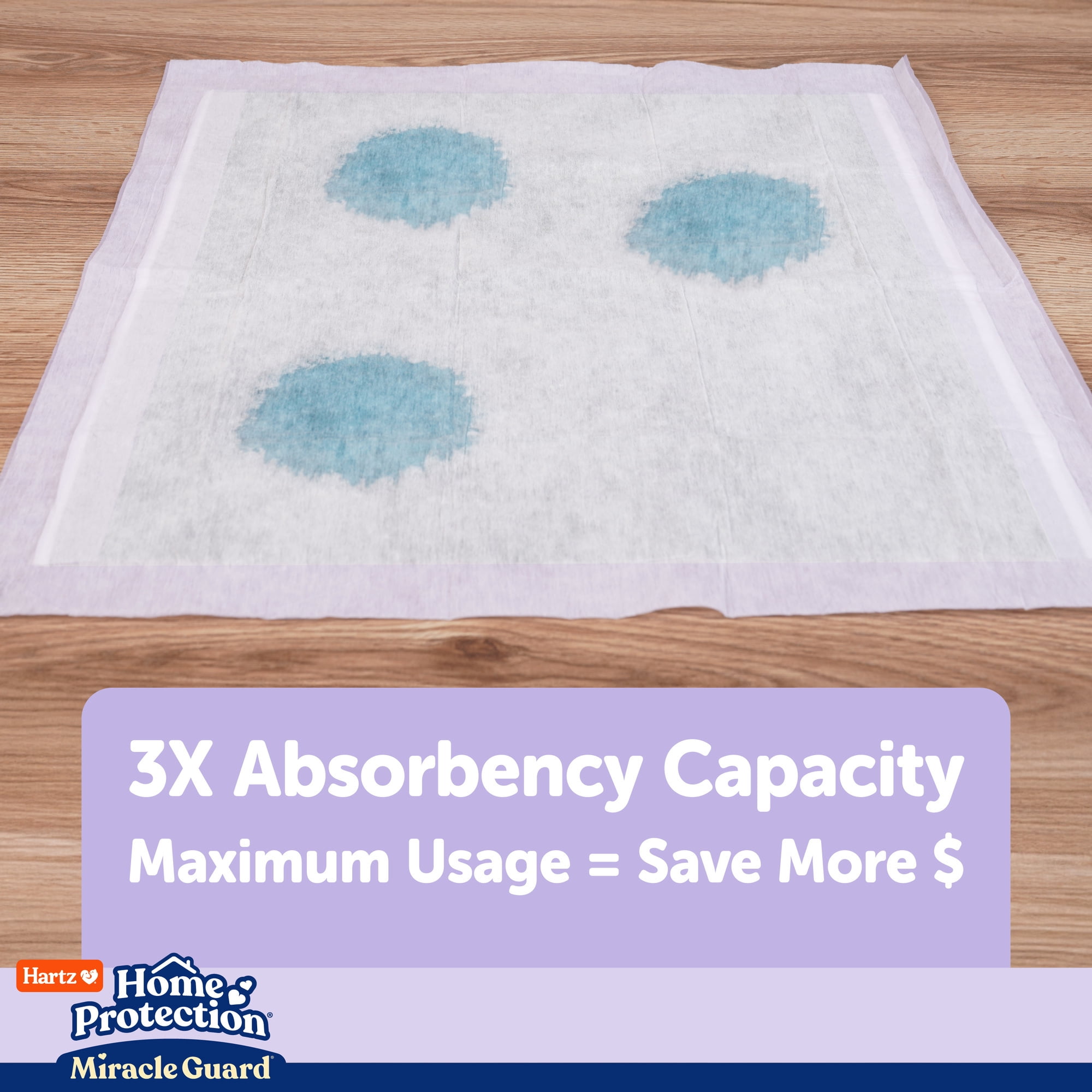 (2 pack) Hartz Miracle Guard Dog and Puppy Pads Max Absorbency 24 Hour Use Odor Eliminating Lavender Scented No Leaks, XXL 20 Count