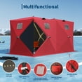 thumbnail image 3 of Garvee Pop up Ice Fishing Shelter and Insulated Ice Fishing Tent with 49ft LED Light Strip, Windproof Portable Hub Design, Fits 7 People, 69 Sq Ft Fishable Area, Red, 3 of 8