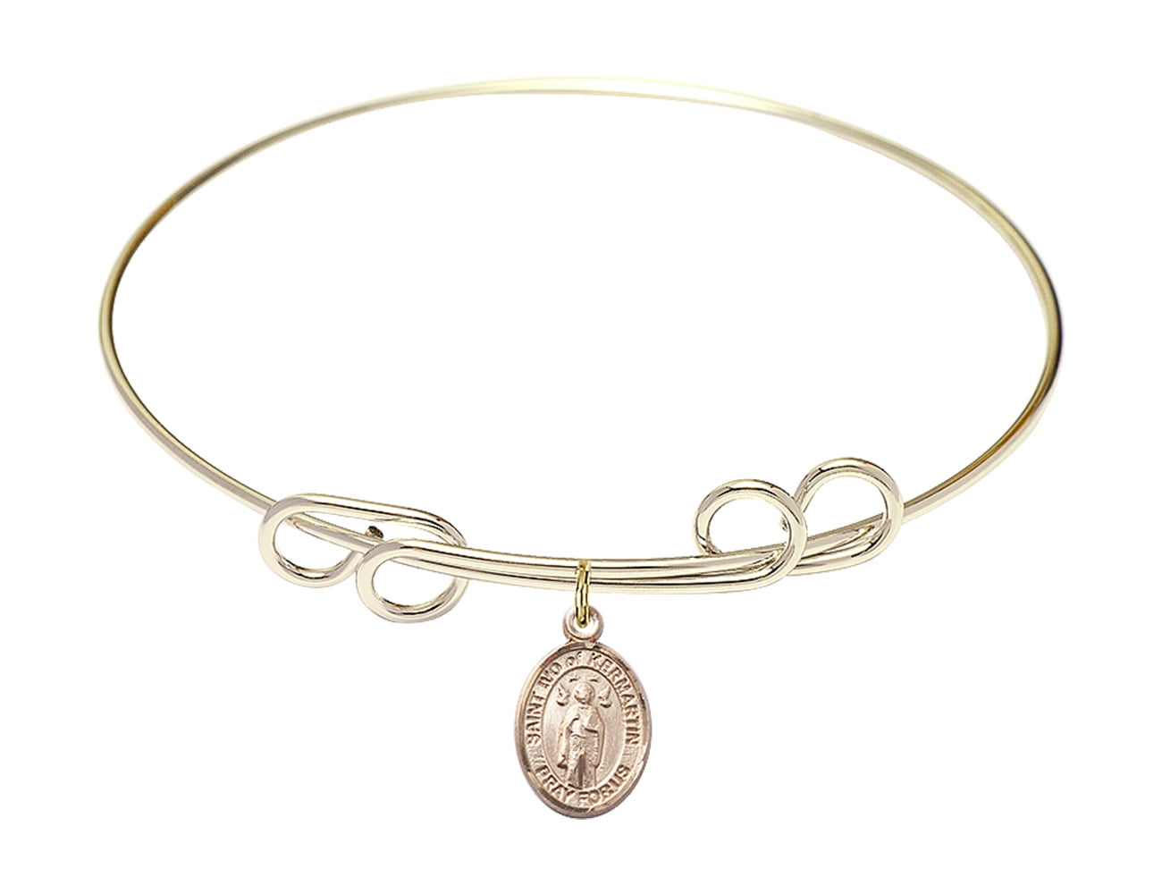 Martin of Tours in Gold-Filled Bonyak Jewelry Round Eye Hook Bangle Bracelet w//St