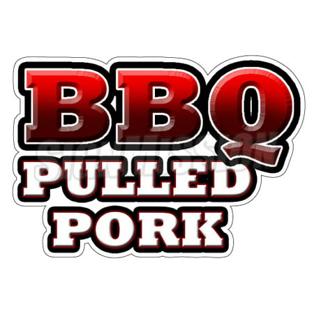 BBQ PULLED PORK Concession Decal barbeque sign cart trailer stand