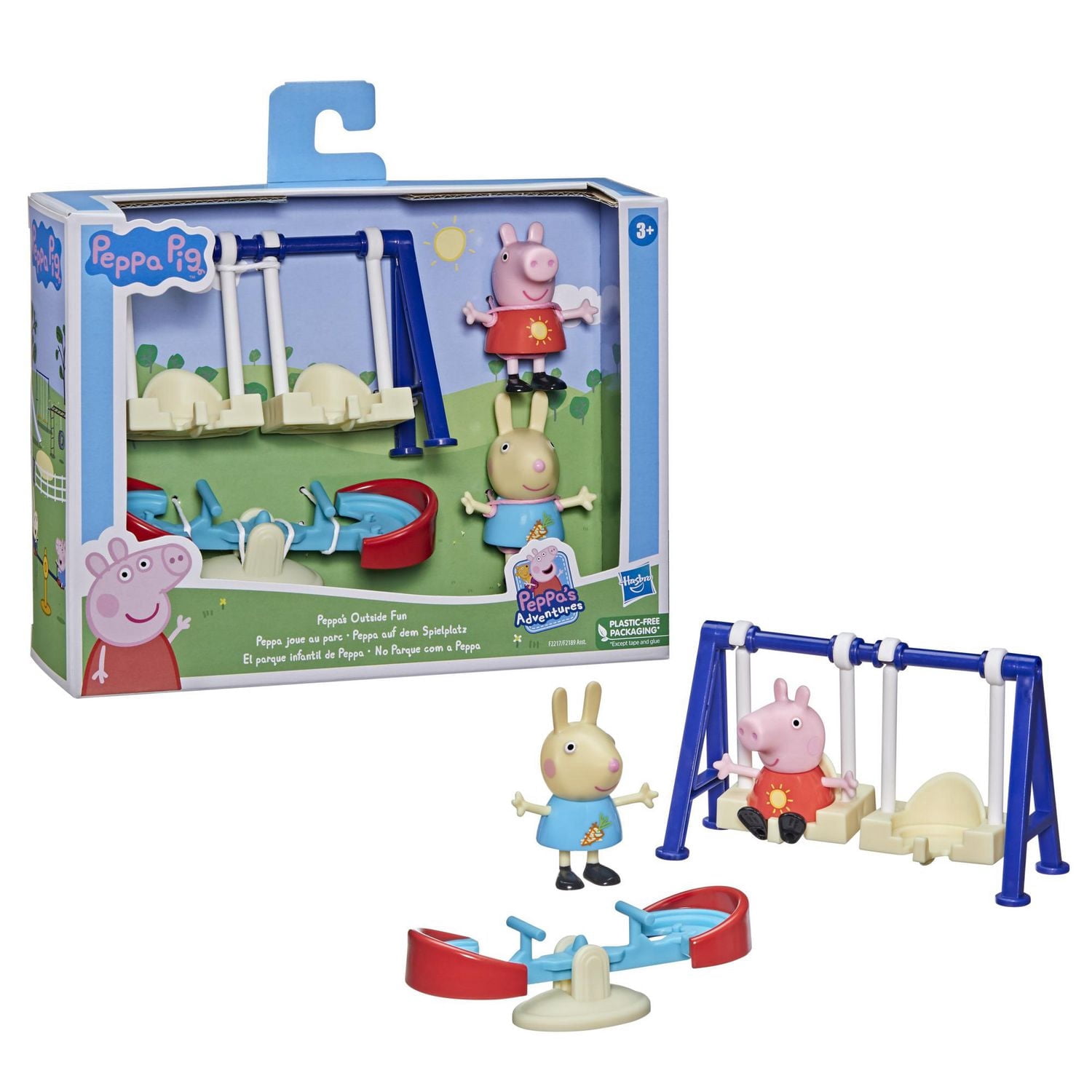 Peppa Pig Peppa's Adventures Peppa joue au parc, jouet préscolaire avec 2 figurines et 3 accessoires, dès 3 ans