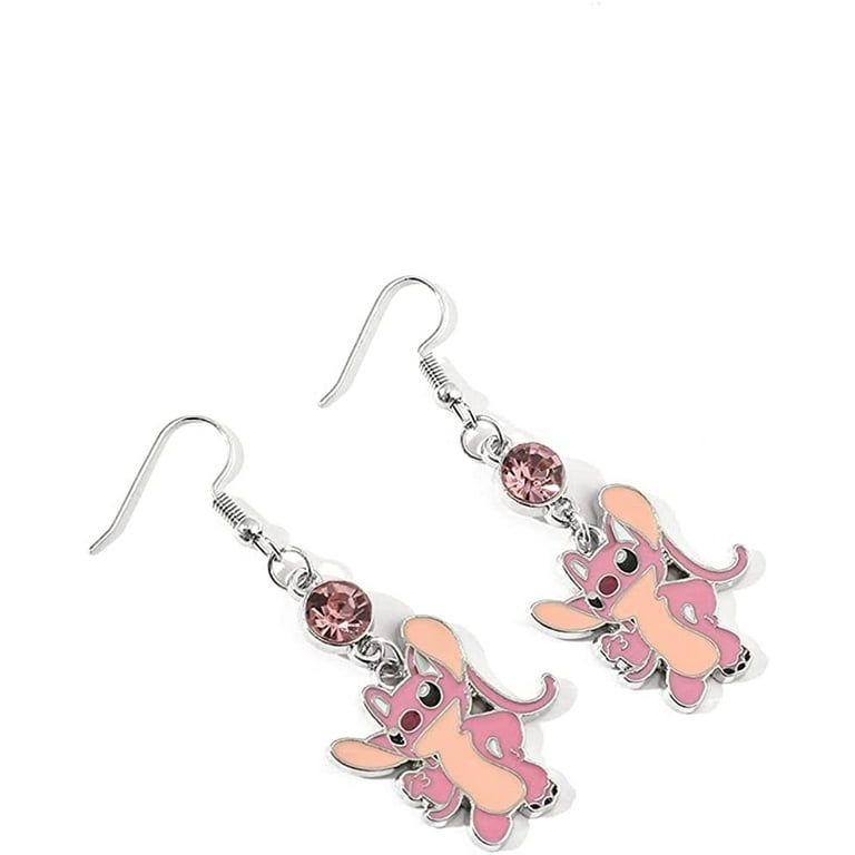 Kefeng Jewelry Anime Stitch Ohana Family Earrings - with Birthstone Ohana Angel Jewelry for Women Family Friend Birthday Gifts for Friends Sister
