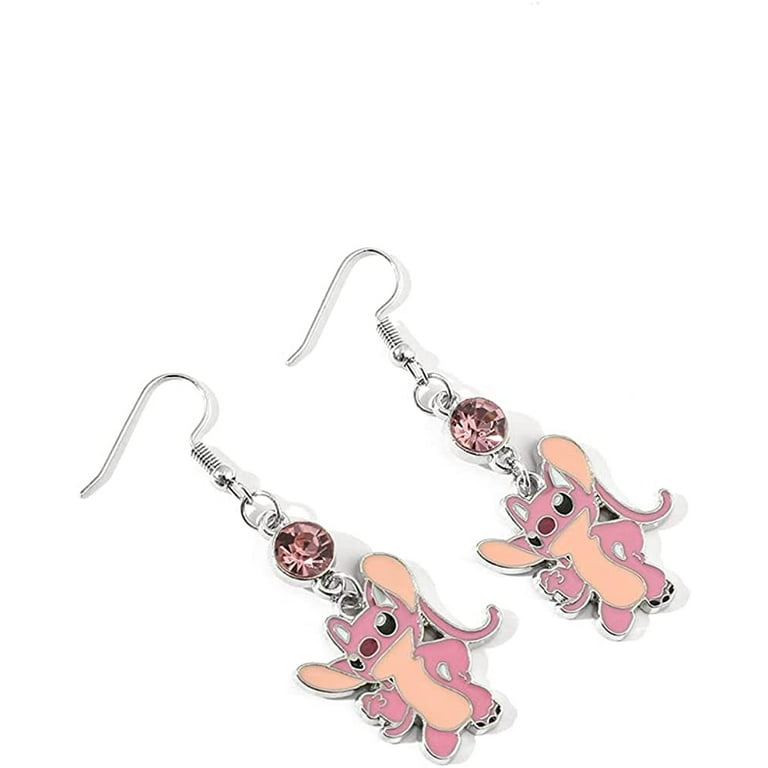 kefeng jewelry Anime Stitch Ohana Family Earrings - With Birthstone Ohana  Angel Jewelry for Women Girls Family Birthday Gifts for Friends Sister