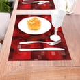 thumbnail image 5 of YFYANG Washable Heat-Resistant Placemats, 70% PVC/30% Polyester, Red Abstract Texture Kitchen Table Mat, 12" x 18" 1 Piece, 5 of 6