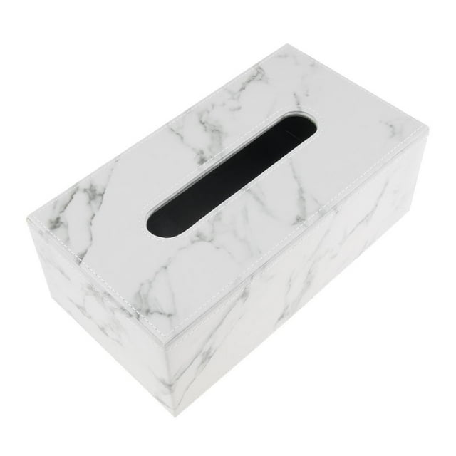 Servilleta rectangular de piel sintética para pañuelos faciales, para decoración de coches y automóviles. Mármol L