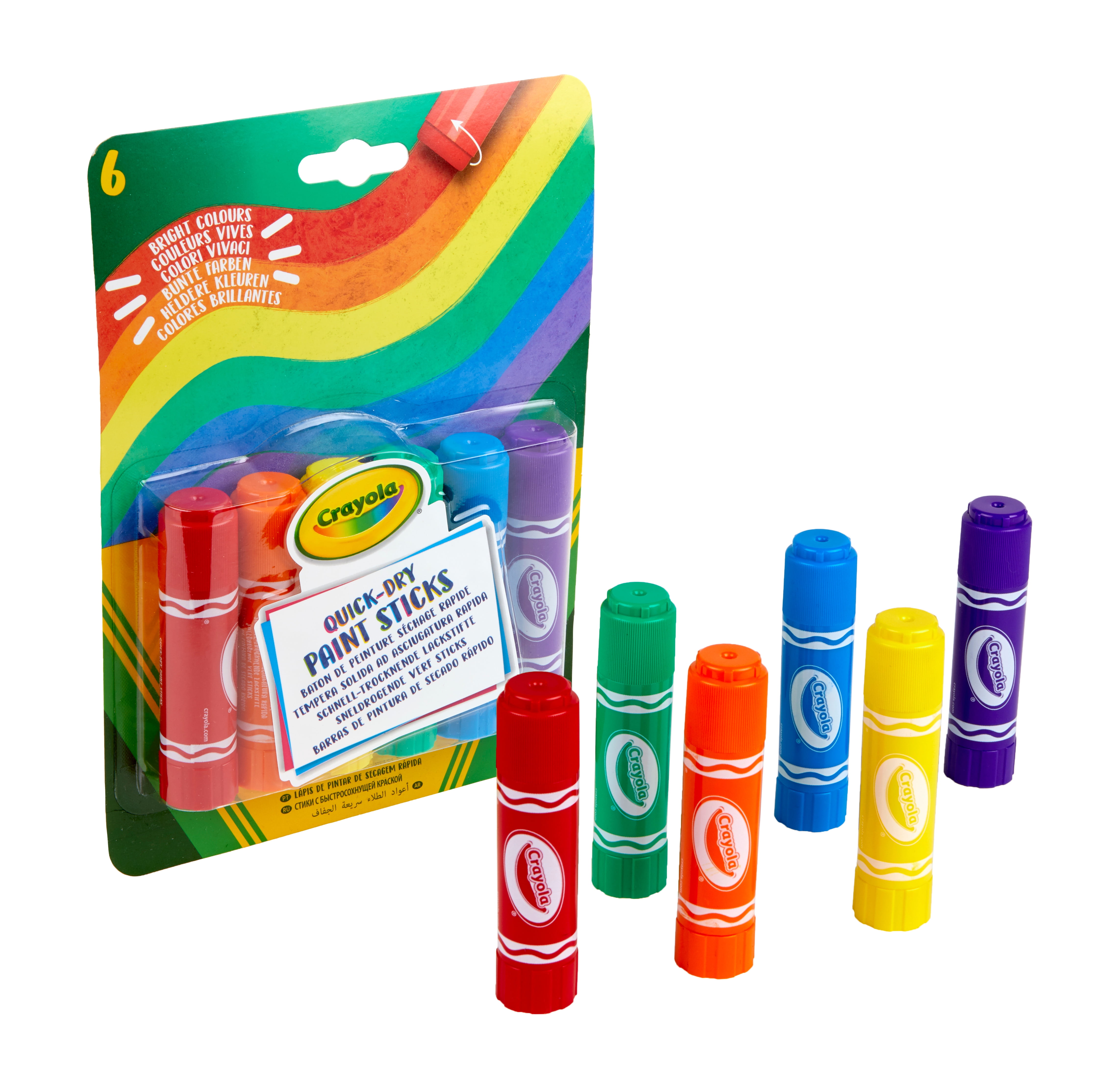 Playkidiz Paint Sticks, 6 Pack, Classic Colors, Twistable Crayon