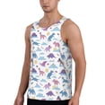 thumbnail image 2 of Lsque Dinosaur Pattern Mens Tank Tops Muscle Athletic Quick Dry Sleeveless Workout Fitness T Shirts Beach Tank Top, Loose-fit Sleeveless Shirt for Men-Medium, 2 of 7