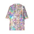 thumbnail image 7 of GaThRRgYP Womens Shirts under $5,Women's Ladies Fashion Casual Cropped Short Sleeve Printing Loose Shirt Blouse Top Multicolor S, 7 of 7
