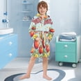 thumbnail image 5 of FORMRS Niños Bathrobe Unisex Hooded Robe Soft Plush Pajamas Sleepwear, Size 2-3T, Blue Tomatoes, 5 of 7