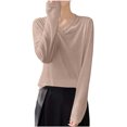 thumbnail image 2 of ClodeEU Women's Lightweight V Neck Long Sleeve Knit Top ,Casual Comfort Pullover Blouse ,Women's Plus L, 2 of 6
