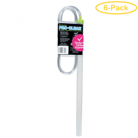 6 One Gallon - Python Pro-Clean Gravel Washer & Siphon Kit Small Tall - Aquariums 10-20 Gallons - (20L x 1D) - Pack of 6