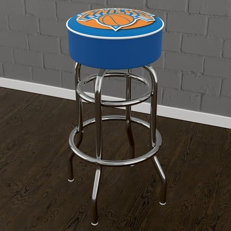 New York Knicks NBA Padded Swivel Bar Stool - Blue, Silver, Orange