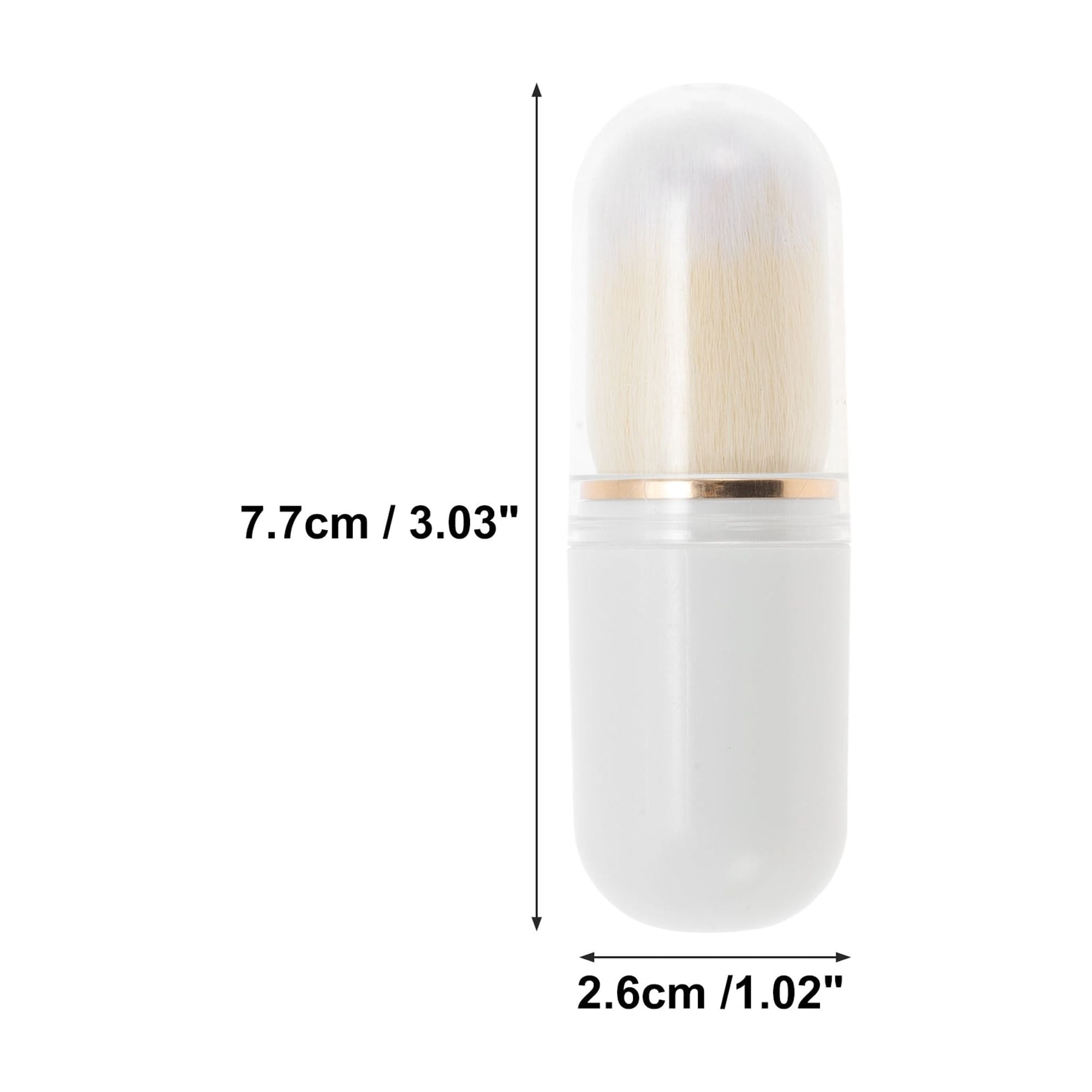 Unique Bargains 1 Pc Retractable Makeup Brush for Daily Makeup Application White