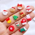 thumbnail image 2 of Mini colección navideña de dibujos animados de resina, piezas de manicura con parte posterior plana, adornos para accesorios de lazos para el cabello, 30 Uds., 2 of 4