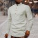 thumbnail image 4 of Camisas De Sport Para Hombre Camisa de color para hombre Camisa de lino con cuello de algodón Camisas de hombre sólidas informales y de manga larga (Grey, 3XL), 4 of 6
