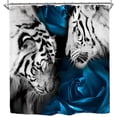 thumbnail image 7 of JOOCAR Tiger Couple Shower Curtain Set with 12 Hooks Washable Polyester Fabric 72"x72" inch, 7 of 7