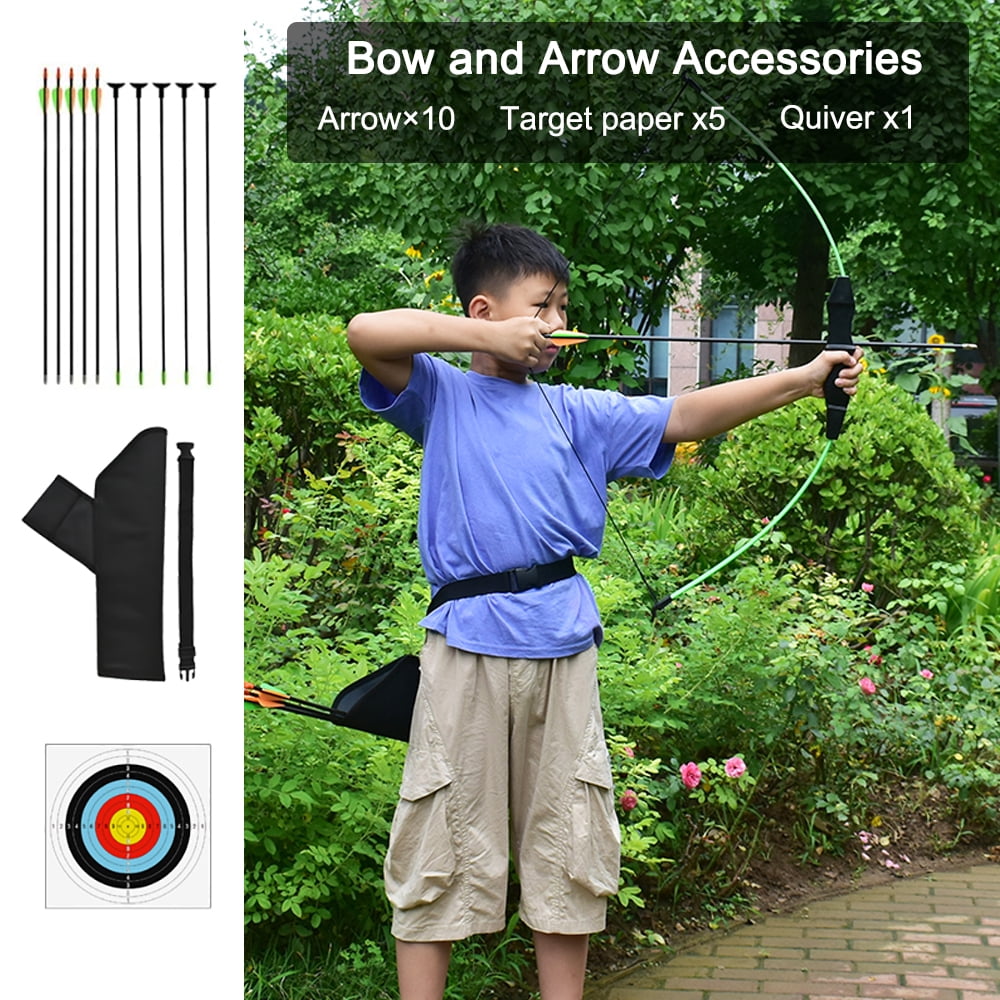Runzkzy Youth's Direct Pull Training Bow and Arrow Outdoor Archery Competition Equipment Competitive Sports Bow and Arrow