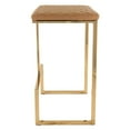 thumbnail image 5 of LeisureMod Quincy Stitched Leather Gold Metal Bar Stools - Modern, Comfortable, and Durable Bar Seating for Kitchen, Home Bar, and Dining Areas in Light Brown, 5 of 7