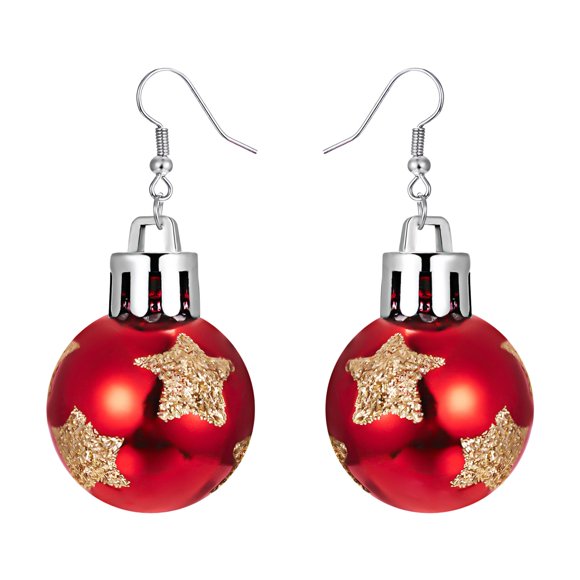Kcodviy Funny Christmas Earrings Christmas Double Piercing Earrings Cute Women Earrings Cute Earrings for Christmas Ball Earrings