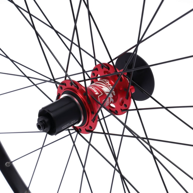 Mountain 29 Front and Rear Disc Brake Wheelset Black Red