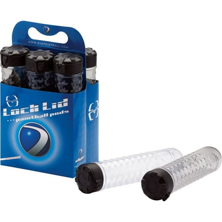 Dye 160 Round Lock Lid Paintball Pod Tubes - 6 Pack -